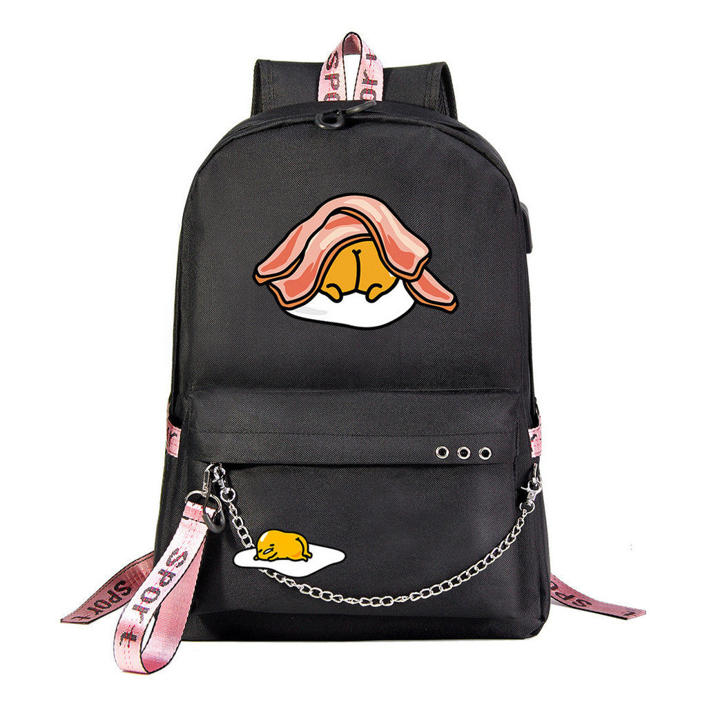 Lazy Egg Usb Youth Student Backpack For Men And Women's Leisure Travel Backpack