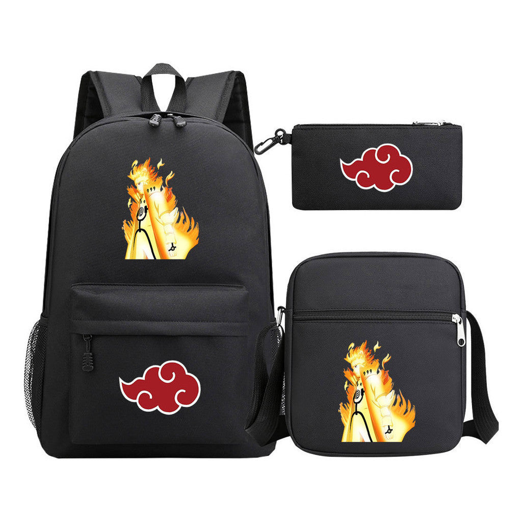 Anime Naruto Starry Sky Youth School Bag Three Piece Set For Boys And Girls Backpack Set