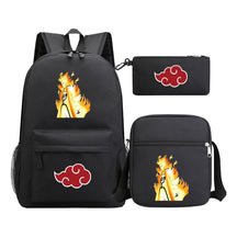 Anime Naruto Starry Sky Youth School Bag Three Piece Set For Boys And Girls Backpack Set