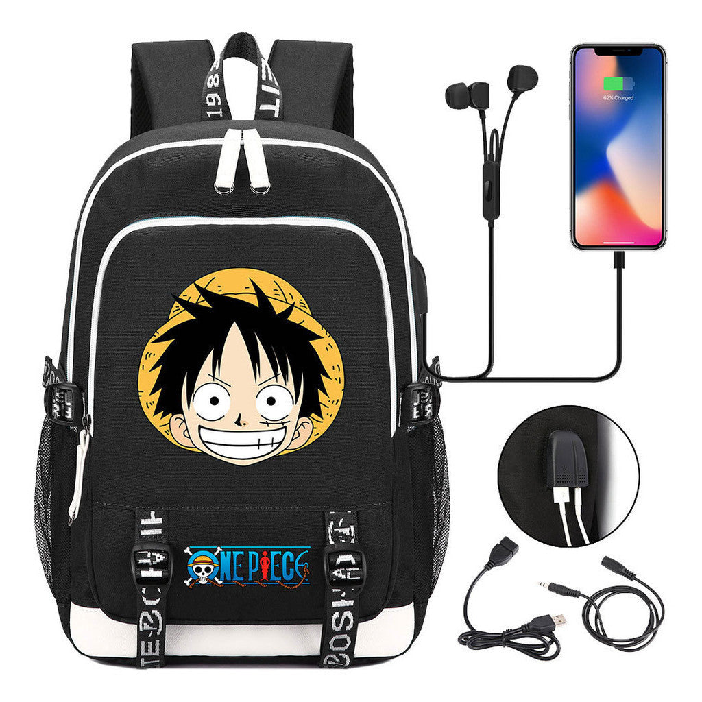 Anime Pirate Wang Lufei Youth Student School Bag Usb Men's And Women's Leisure Backpack