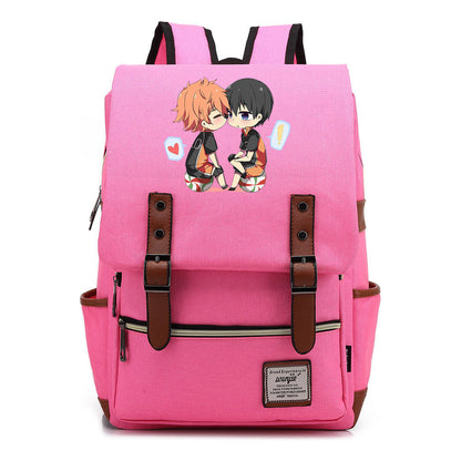 Volleyball Youth Printed Student School Bag Casual Belt Buckle Classic Backpack