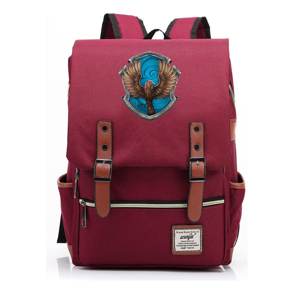 School Of Witchcraft And Wizardry Printed Youth Student Backpack For Men And Women, Casual Belt Buckle, Classic Backpack