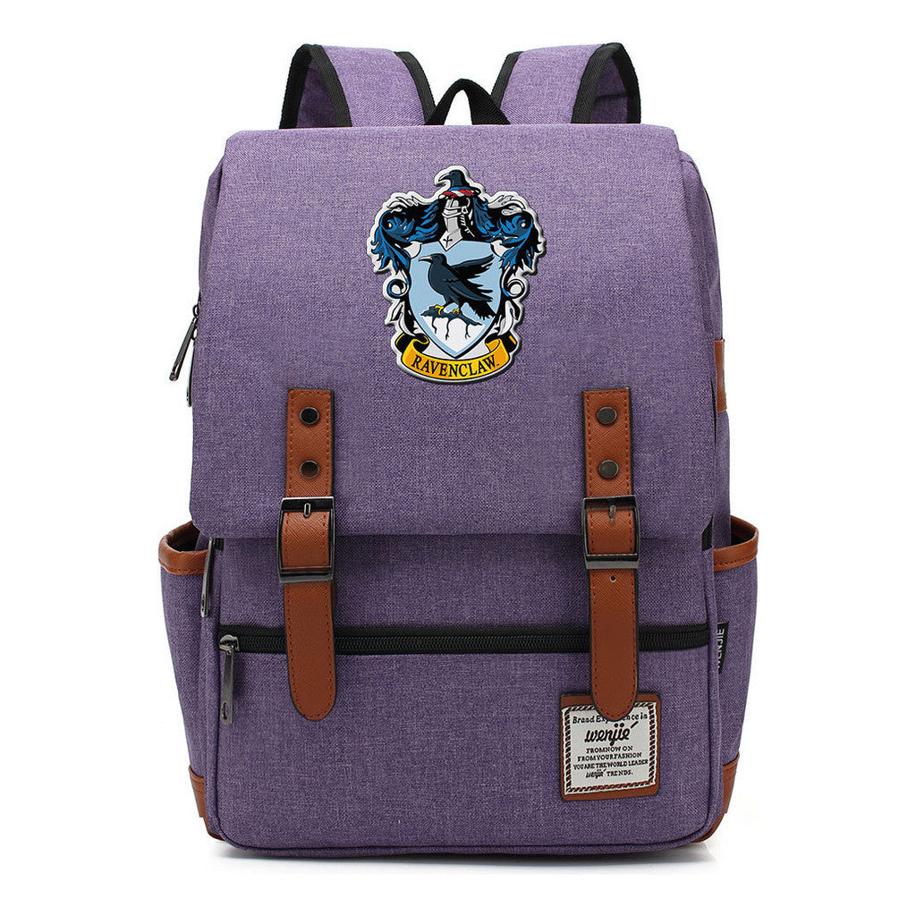 School Of Witchcraft And Wizardry Printed Student School Bag Casual Belt Buckle Classic Backpack