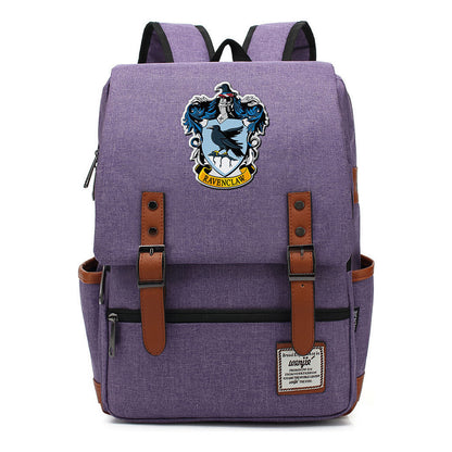 School Of Witchcraft And Wizardry Printed Student School Bag Casual Belt Buckle Classic Backpack