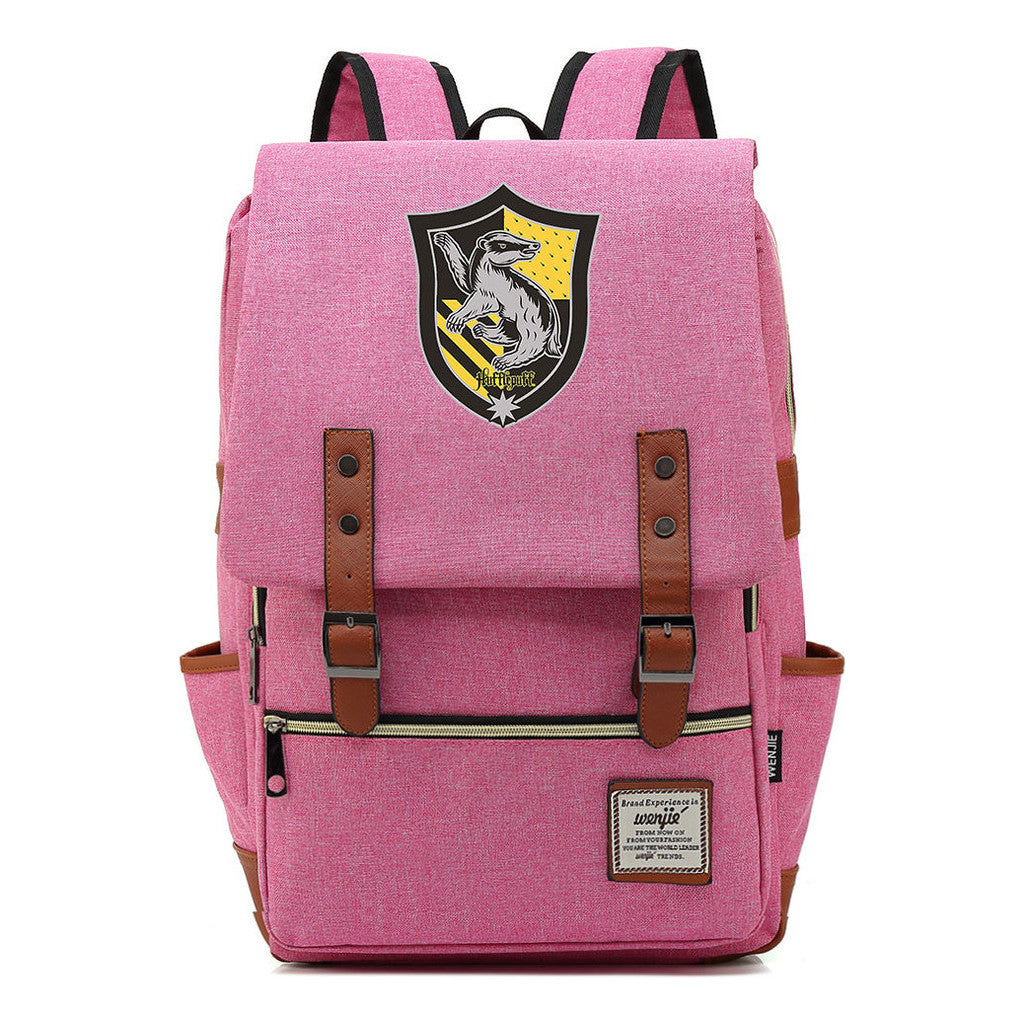 School Of Witchcraft And Wizardry Printed Youth Student School Bag Casual Belt Buckle Classic Backpack