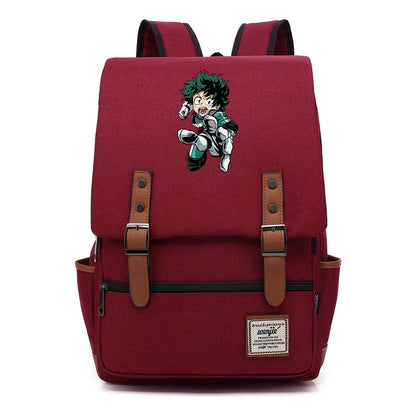 Anime My Heroes Academy Printed Youth Student Backpack Men's And Women's Leisure Belt Buckle Classic Backpack
