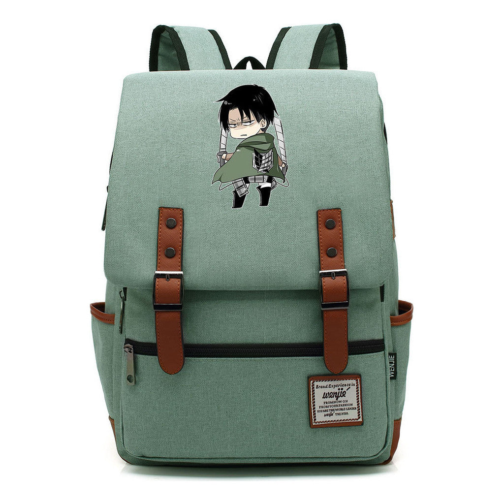 The Giant Of Manga Attack Printed Teenage Student Backpack For Men And Women With Casual Belt Buckle Classic Backpack 43*29*13.5cm