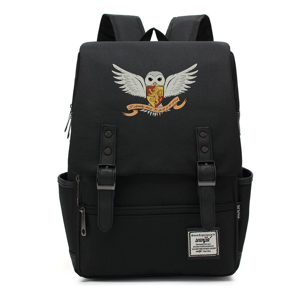School Of Witchcraft And Wizardry Printed Student Backpack For Men And Women, Casual Belt Buckle, Classic Backpack 43*29*13.5cm