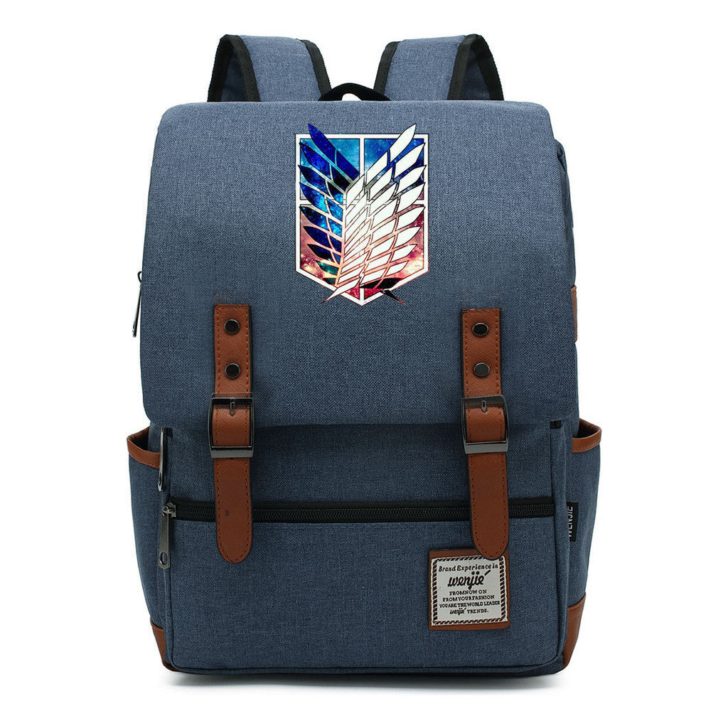 The Giant Of Manga Attack Printed Teenage Student Backpack For Men And Women With Casual Belt Buckle Classic Backpack  38*27*12.5cm