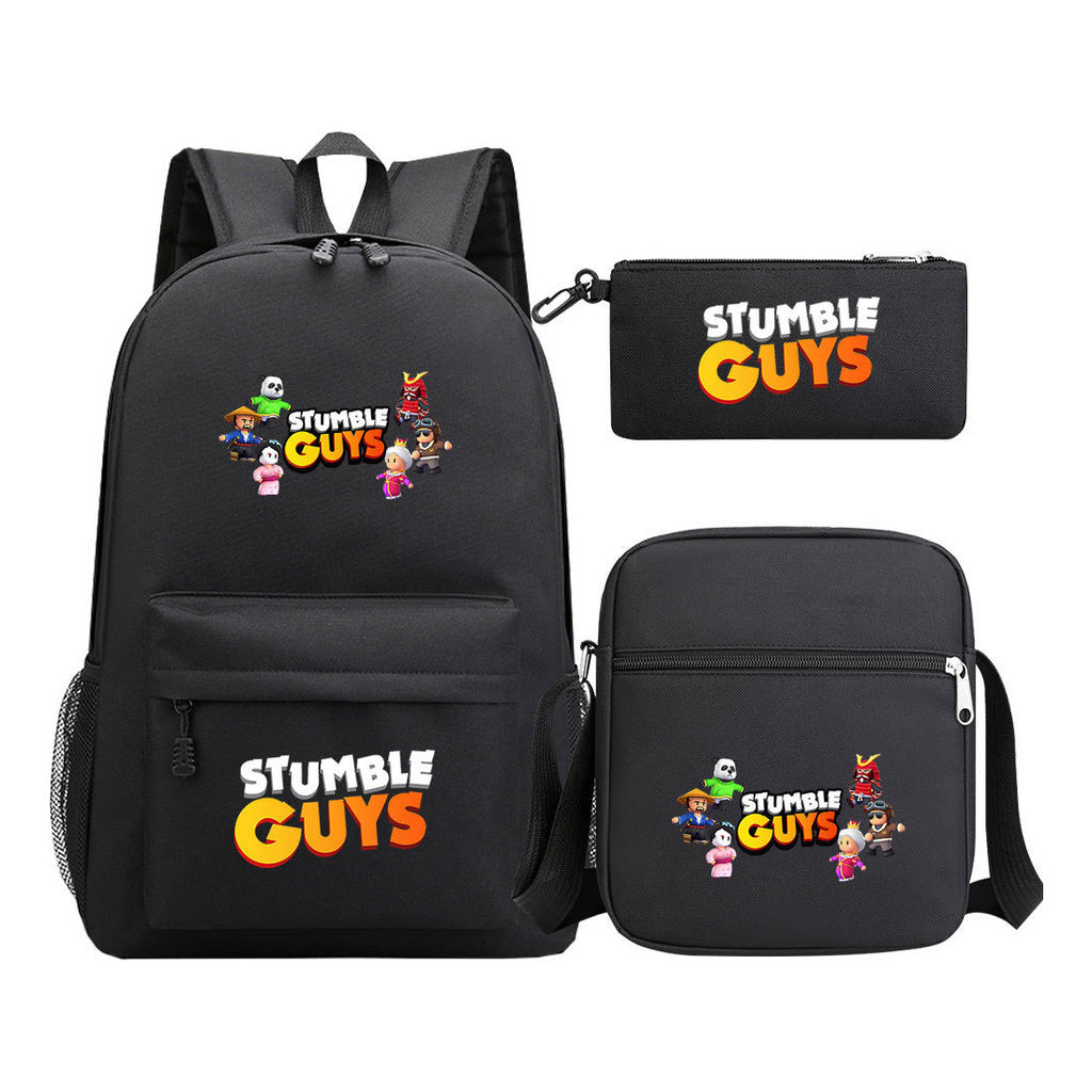 Three piece printed student backpack set for boys and girls, backpack set