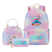 Interstellar Baby Stitch Youth Student Girls School Bag Lunch Bag Three Piece Set Backpack Set