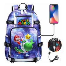 Super Mario Printed Teenage Student Backpack With Large Capacity Leisure Travel Backpack