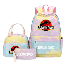 Jurassic Park Dinosaur Youth Student Girls School Bag Lunch Bag Three Piece Set Backpack Set