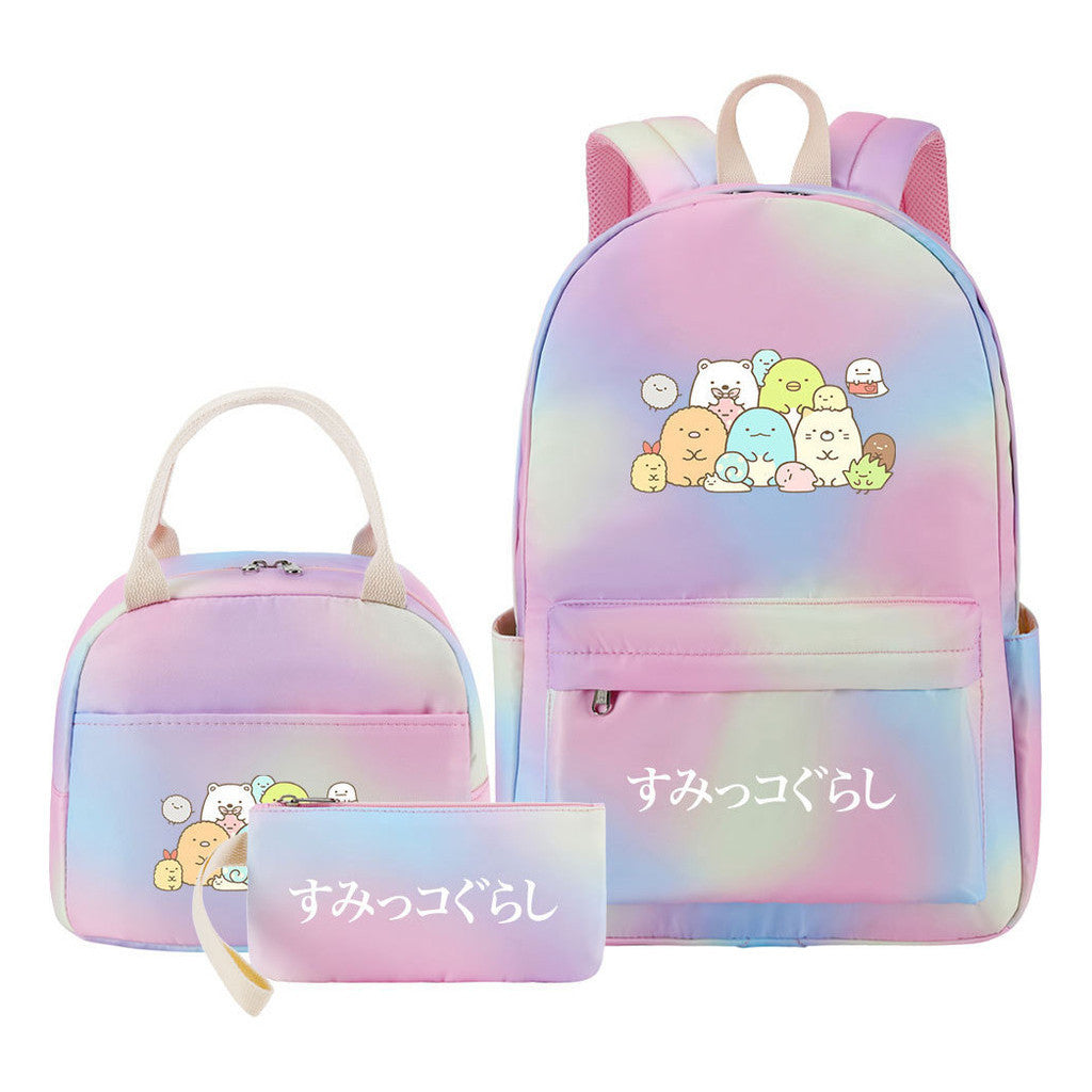 Corner Biology Student School Bag Lunch Bag Three Piece Set Backpack Set
