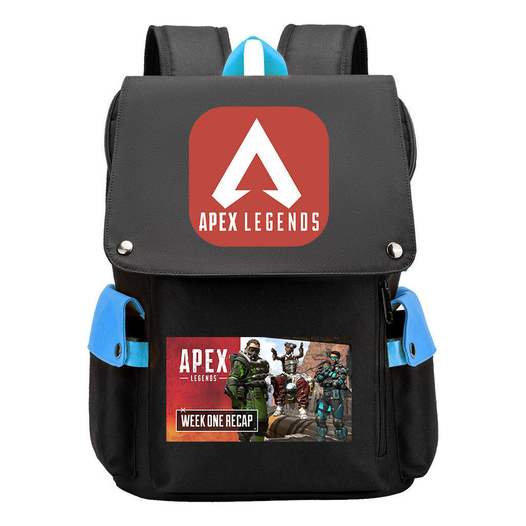 Apex Hero Print Usb Charging Cap Headpiece Student Backpack Leisure Backpack