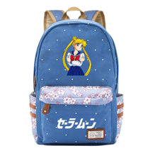 Anime Peripheral Beautiful Girl Warrior Student Backpack, Floral Casual Backpack
