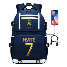 Golden Football Star Mbappe Usb Youth Student Backpack Backpack Leisure Travel Backpack