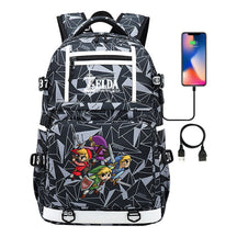 Legend Of Zelda Printed Usb Youth School Bag Backpack Leisure Travel Bag