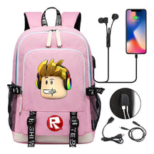 Game Roblox Printed Student Backpack Usb Casual Backpack Boys And Girls
