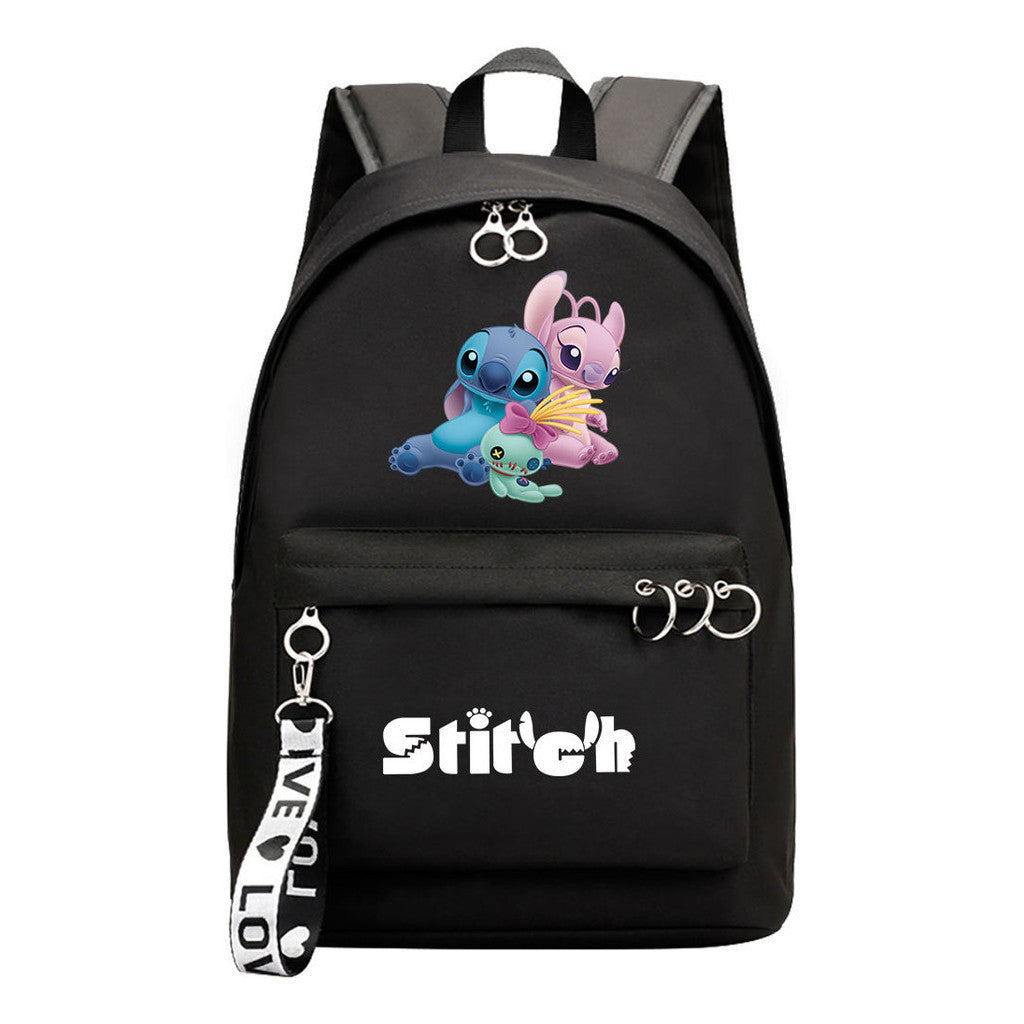 Anime Star Baby Stitch Youth Student School Bag Men's And Women's Backpack Lightweight Casual Backpack