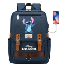 Anime Star Baby Stitch Printed Youth Student School Bag Casual Magnetic Buckle Backpack