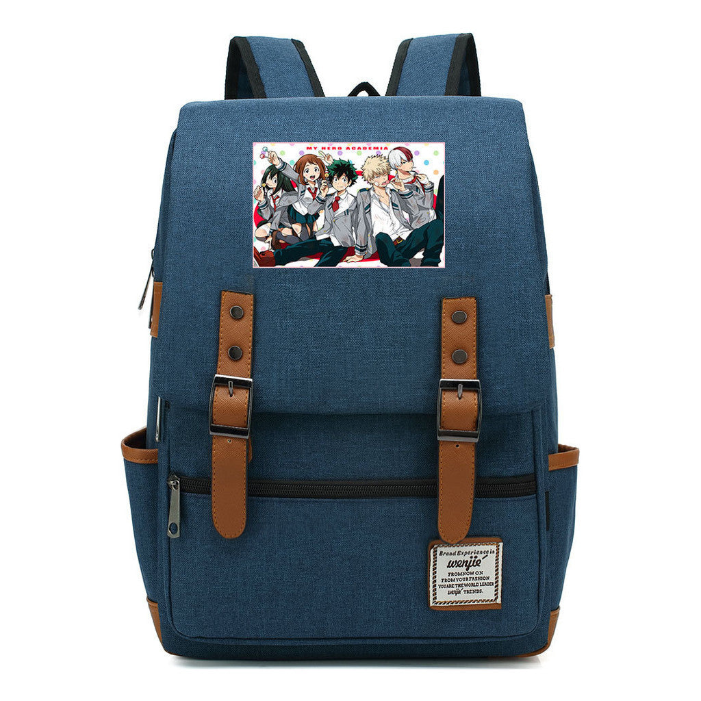 Printed Youth Backpack For Men And Women With Casual Belt Buckle Classic Backpack