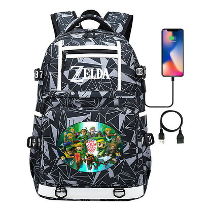 Legend Of Zelda Printed Usb Youth Student Backpack Men's And Women's Backpack Leisure Travel Bag