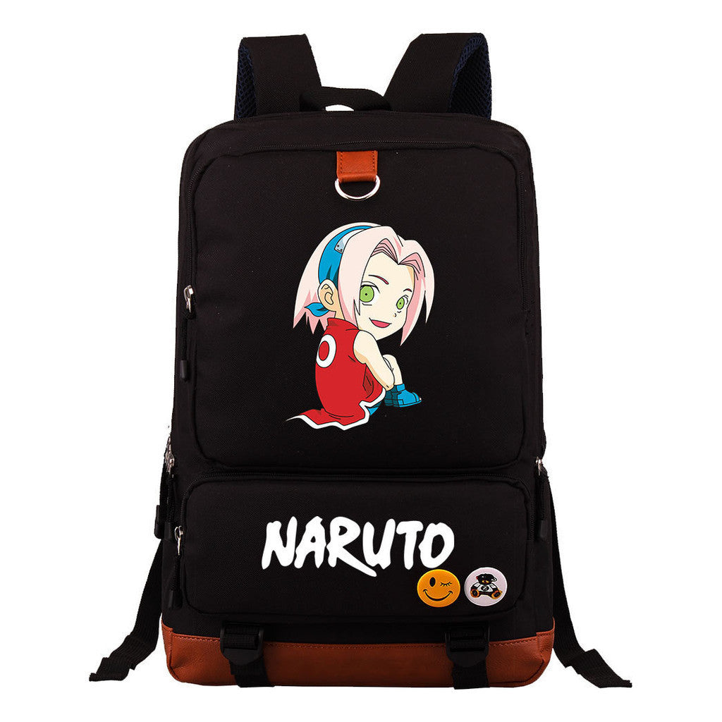 Cartoon Naruto Uchibo Youth Student School Bag Large Capacity Travel Bag Men's And Women's Backpack
