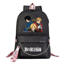 Steel Alchemist Printed Usb Youth Student Backpack For Men And Women's Leisure Travel Backpack