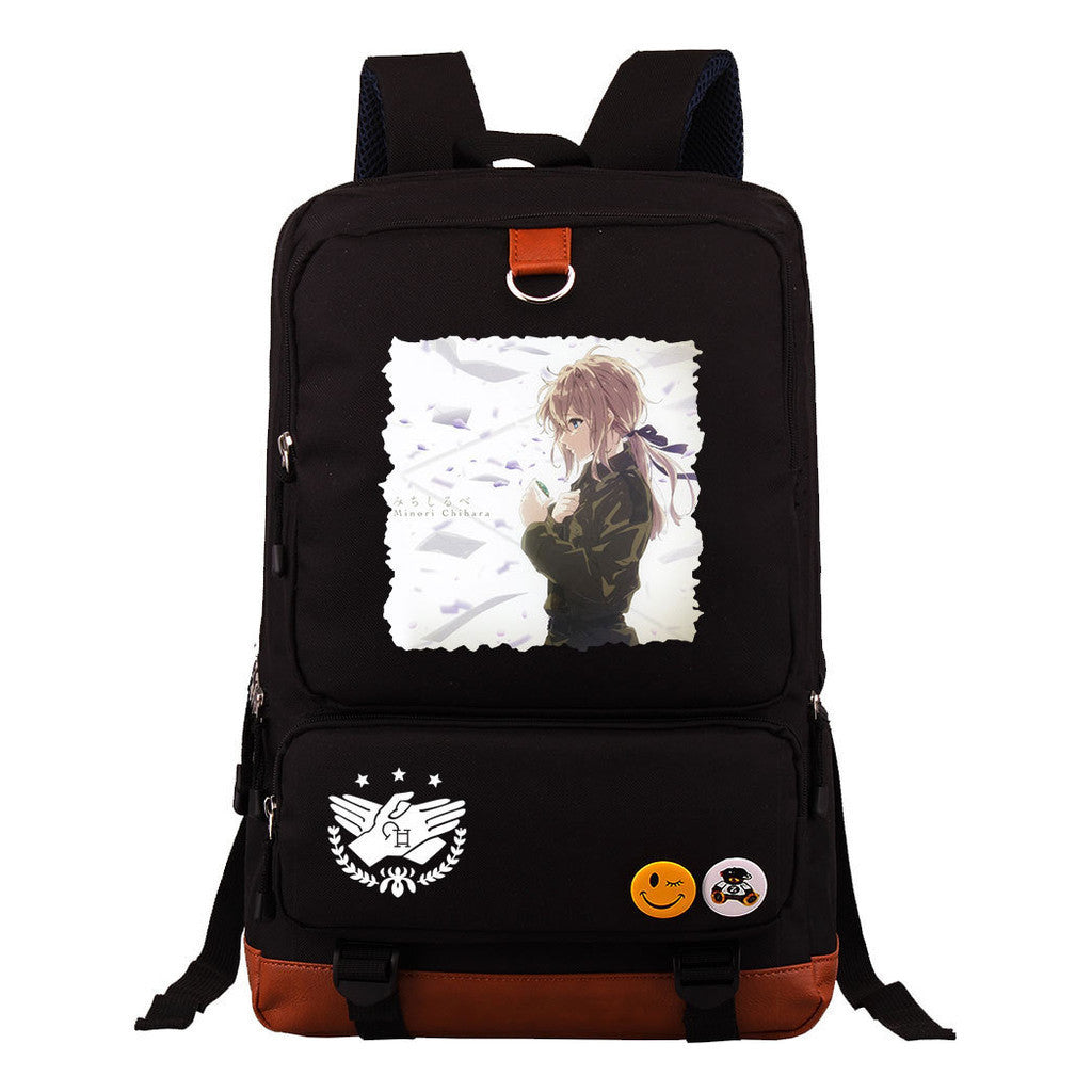 Violet Eternal Garden Printed Youth Student School Bag Large Capacity Travel Bag Men's And Women's Backpack