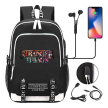 Strange Story Printed Usb Youth Student Backpack For Men And Women's Leisure Travel Backpack