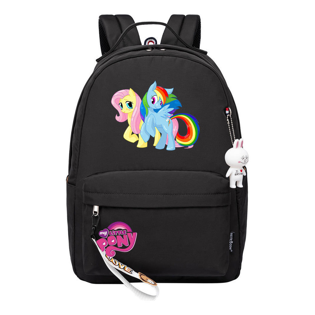 Cartoon Pony Unicorn Printed Youth Student School Bag Men's And Women's Leisure Bag Women's Backpack