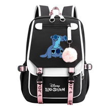 Interstellar Baby Stitch Usb Backpack For Boys And Girls Casual Woven Strap Flip Backpack
