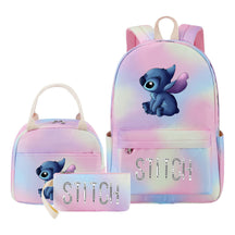 Interstellar Baby Stitch Student Girls School Bag Lunch Bag Three Piece Set Backpack Cover