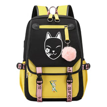 Cartoon Fashion Usb Youth Middle School Backpack For Boys And Girls Casual Woven Strap Flip Back Backpack