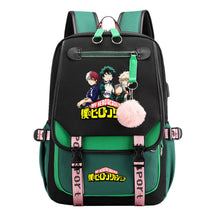 My Heroes Academy Usb Student Backpack For Boys And Girls, Casual Weaving Ribbon Flip Back Backpack