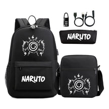 Naruto Usb Password Lock Student Backpack Three Piece Set For Boys And Girls Backpack Set