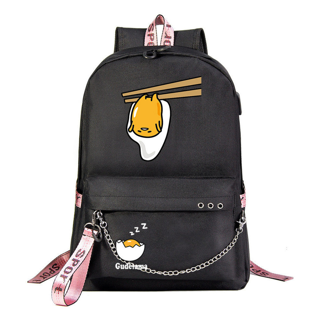 Lazy Egg Usb Youth Student Backpack For Boys And Girls Leisure Travel Backpack
