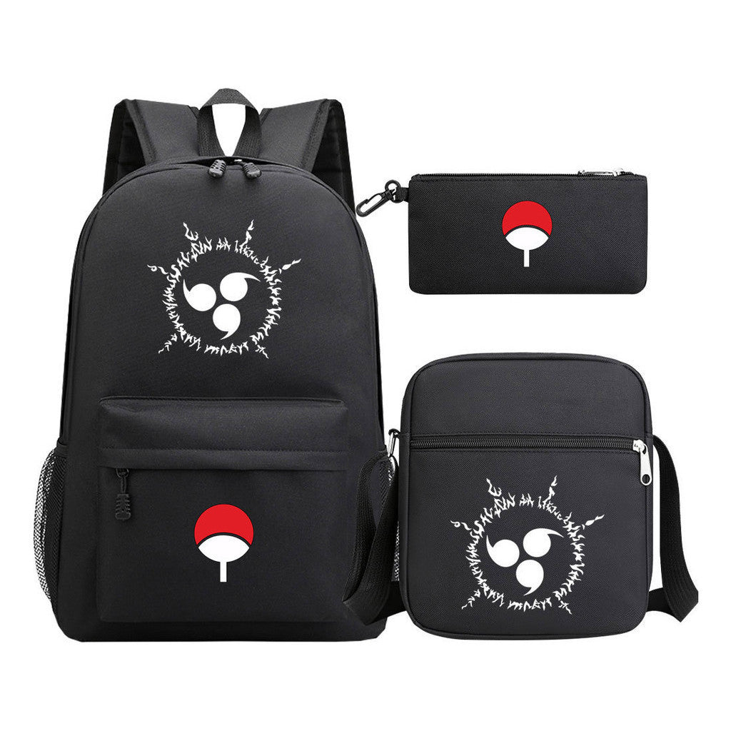 Anime Naruto Starry Sky Youth School Bag Three Piece Set For Men And Women Backpack Set