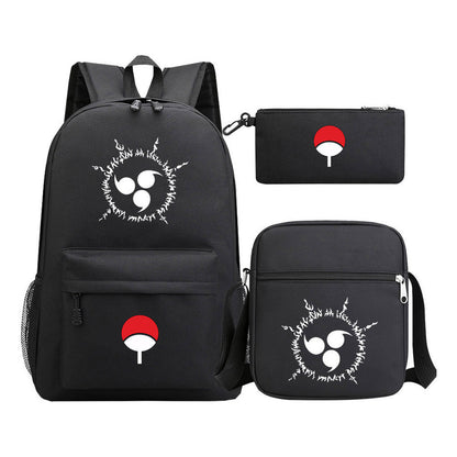 Anime Naruto Starry Sky Youth School Bag Three Piece Set For Men And Women Backpack Set