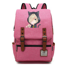 Yuri On The Ice Student Backpack, Men's And Women's Leisure Belt Buckle Backpack