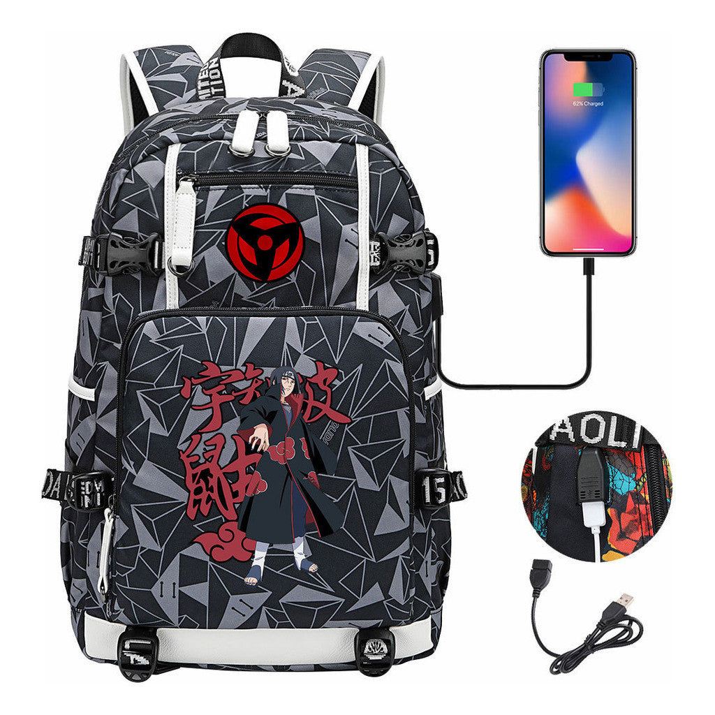 Naruto Usb Youth Student Backpack For Men And Women Leisure Travel Backpack