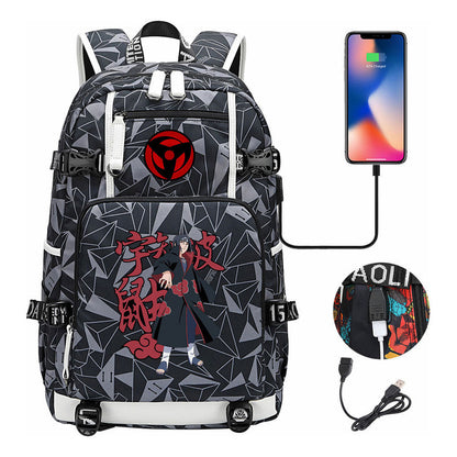 Naruto Usb Youth Student Backpack For Men And Women Leisure Travel Backpack