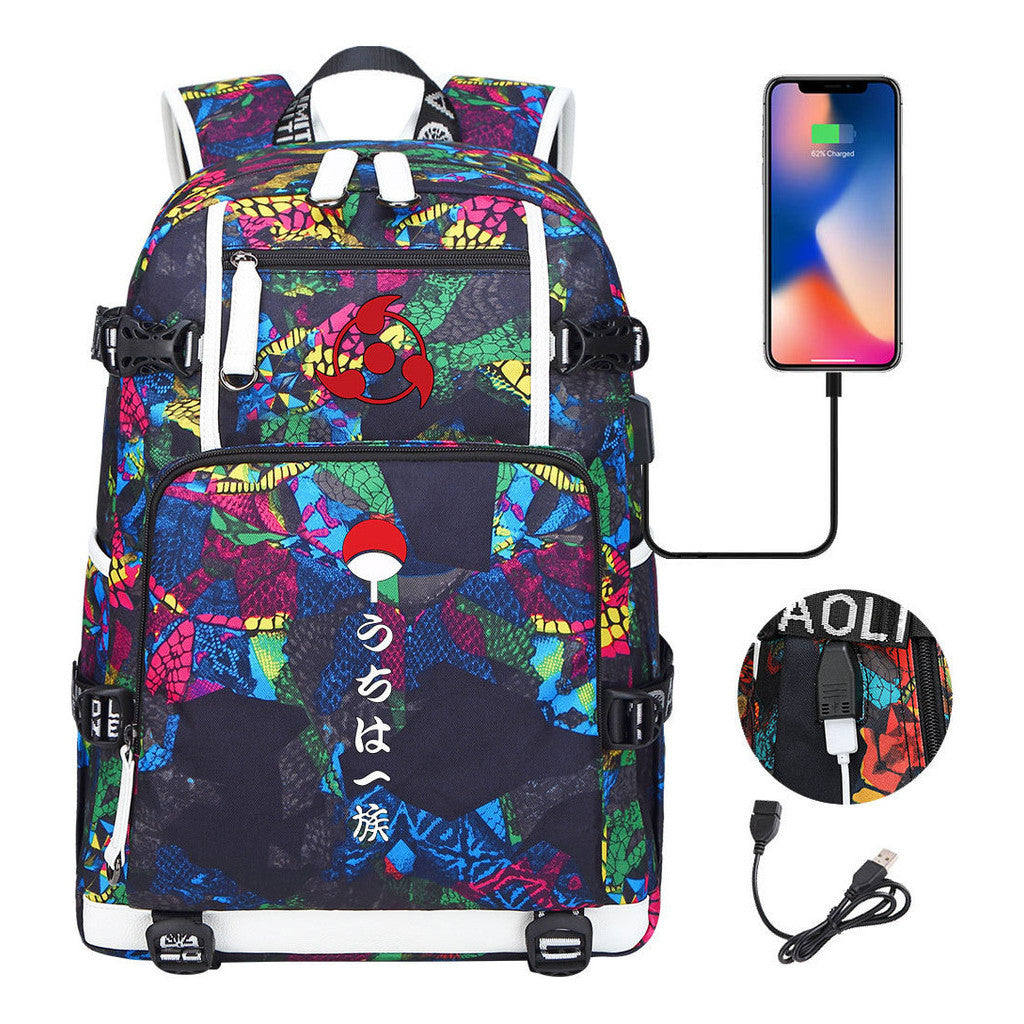Naruto Usb Youth Student Backpack For Men And Women Leisure Travel Backpack