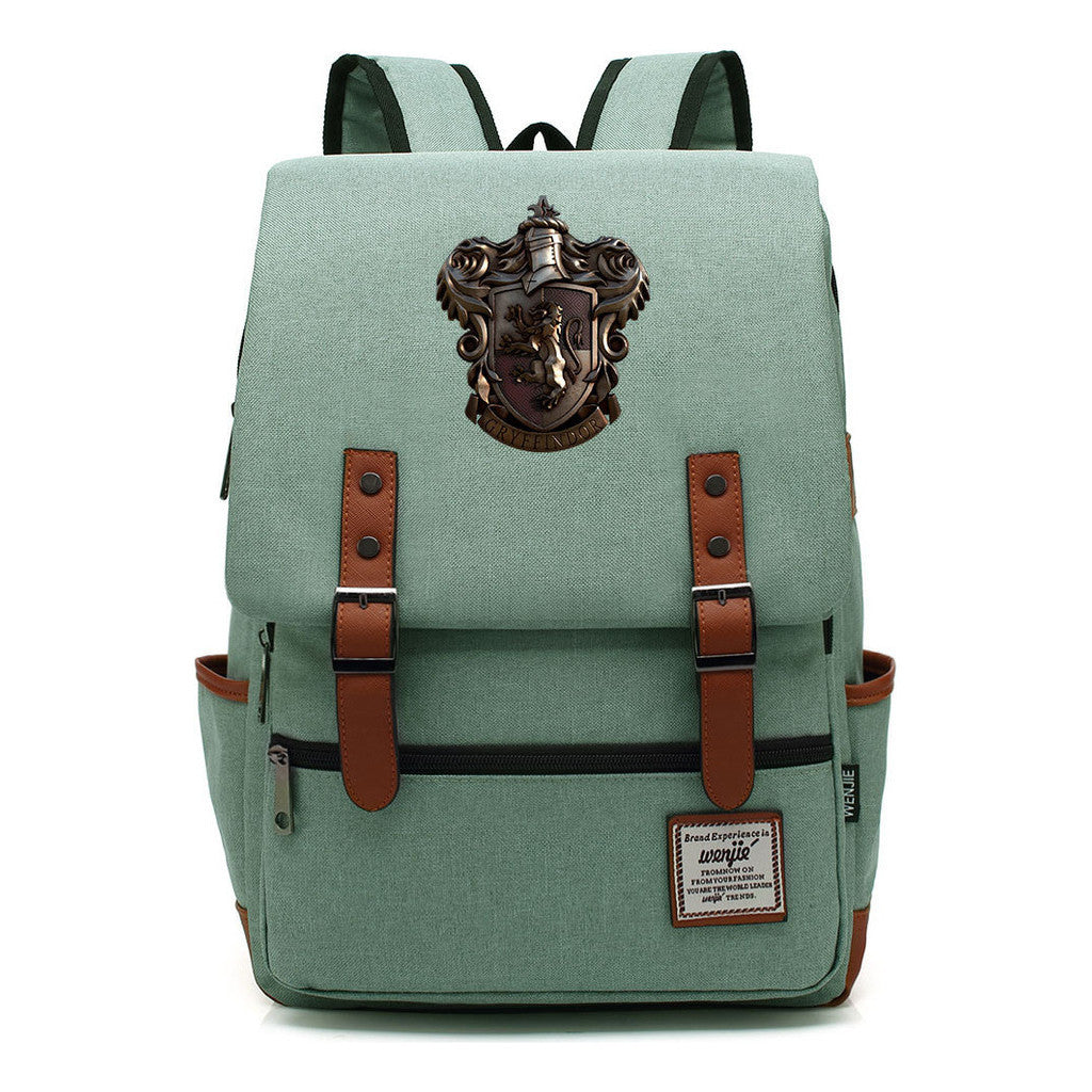 School Of Witchcraft And Wizardry Printed Youth Student Backpack For Men And Women, Casual Belt Buckle, Classic Backpack