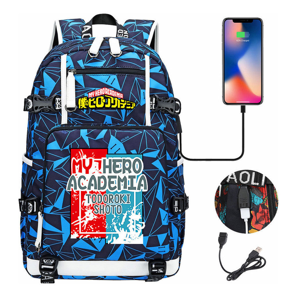 My Heroes Academy Usb Youth Student Backpack For Men And Women's Travel Backpacks