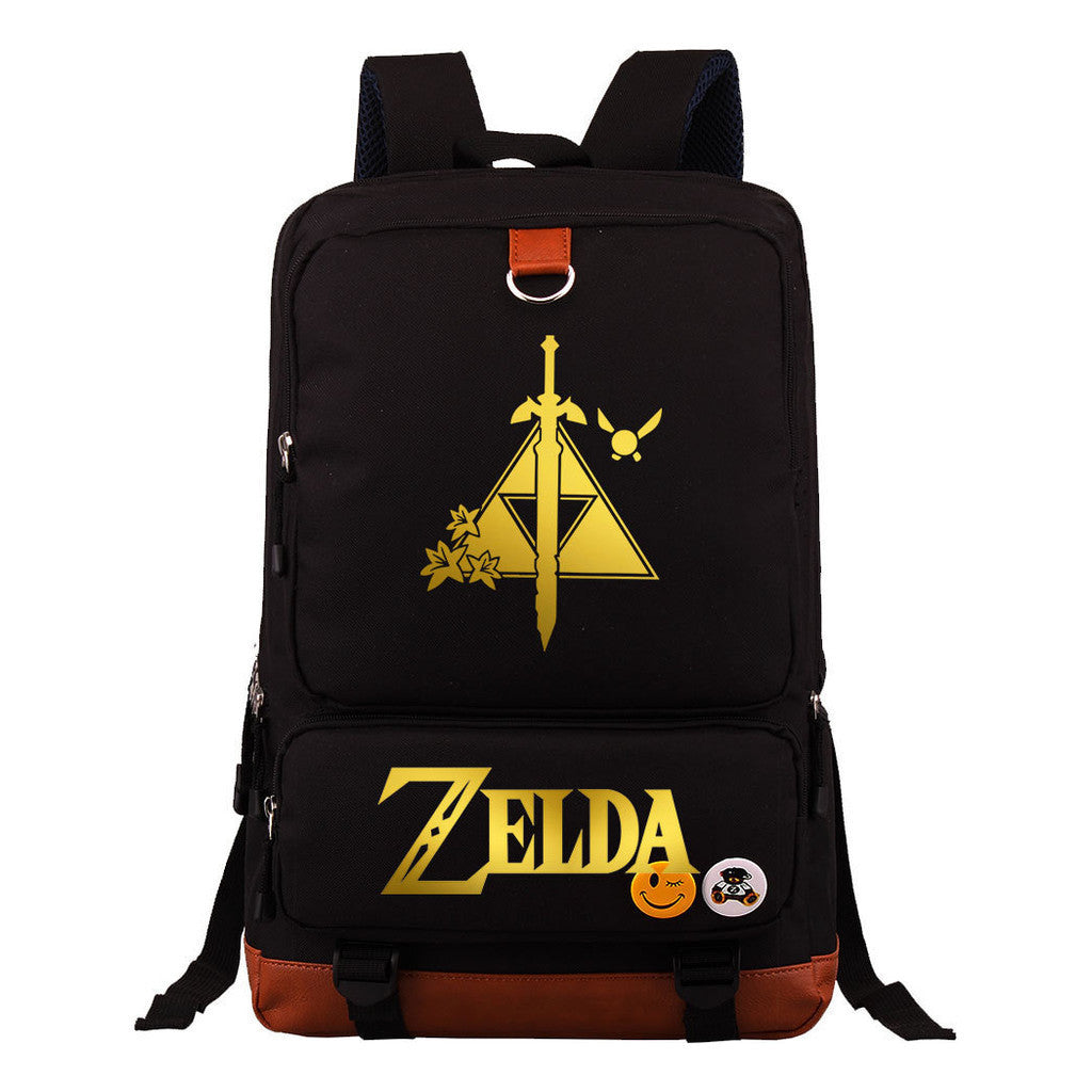 Golden The Legend Of Zelda Printed Schoolbags For Young Students, Large-capacity Travel Bags, Backpacks For Men And Women.