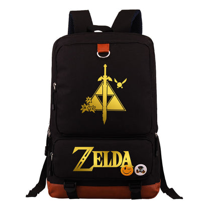Golden The Legend Of Zelda Printed Schoolbags For Young Students, Large-capacity Travel Bags, Backpacks For Men And Women.