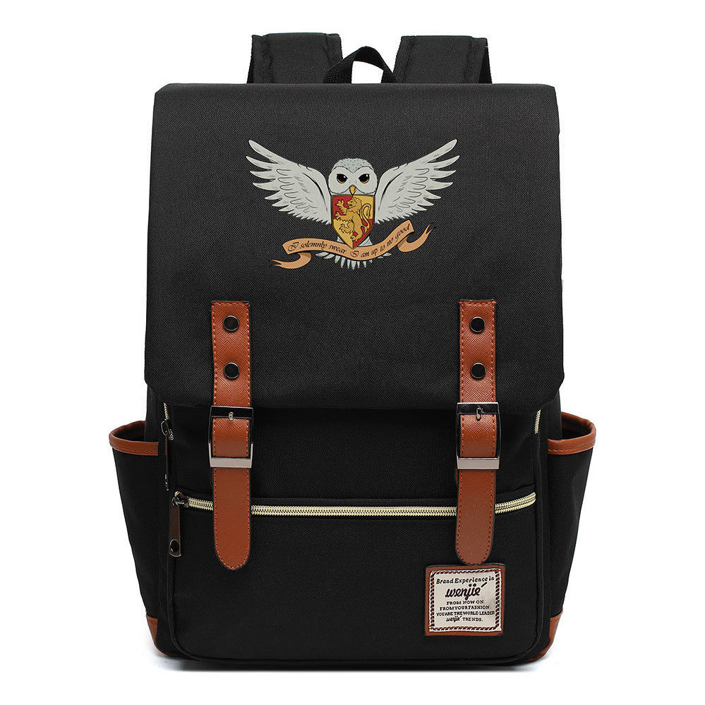 School Of Witchcraft And Wizardry Printed Student Backpack For Men And Women, Casual Belt Buckle, Classic Backpack 43*29*13.5cm