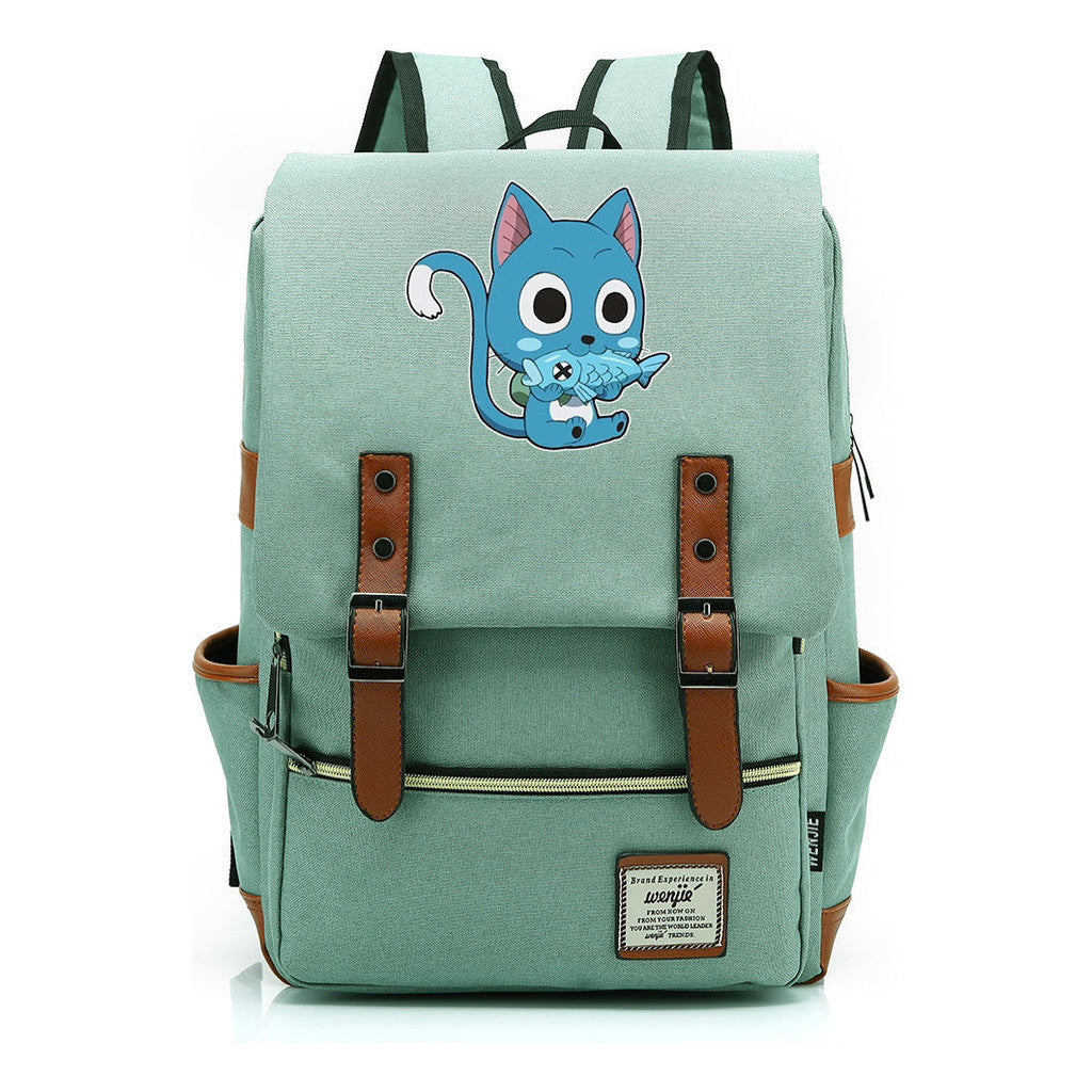 Printed Schoolbag Leisure Belt Buckle Classic Backpack Young Students